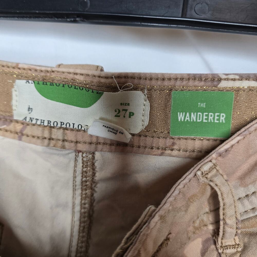 Anthropologie The Wanderer Tan Brown Camo Utility Shorts Size 27 - Picture 2 of 5